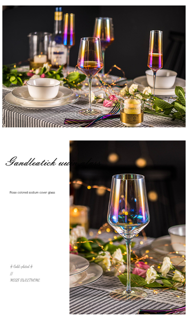 Zestaw 2 kreatywnych kieliszków do wina: kolorowe, szklane, szampanowe, dekoracyjne, kryształowe - idealne na urodziny i prezenty - Wianko - 7