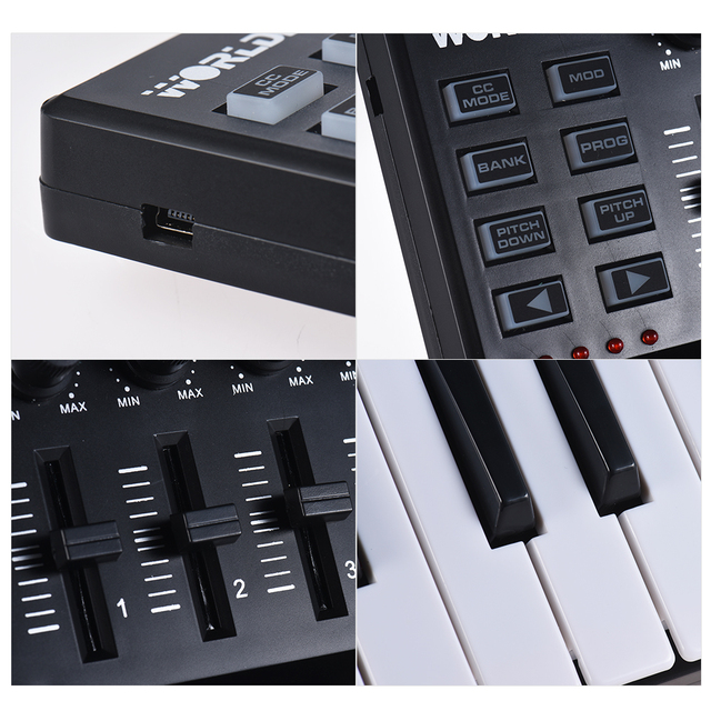 Worlde Panda Mini - Mini 25-Klawiszowa Klawiatura USB & Drum Pad - Kontroler Instrumentów Muzycznych MIDI - Wianko - 9
