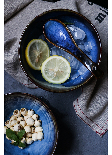 Kreatywna ceramiczna salaterka z retro wzorem i łyżką - Wianko - 4