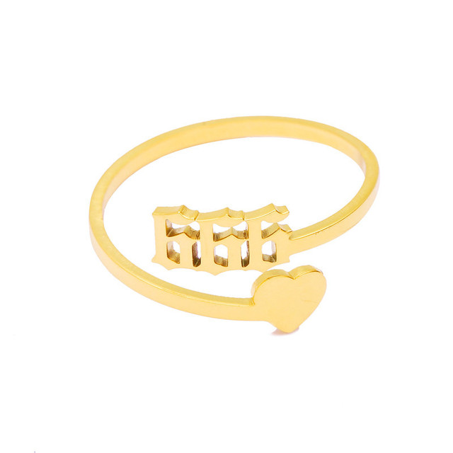 Regulowany pierścionek ze złotymi ustami - biżuteria personalizowana dla kobiet - prezent na ślub, Boże Narodzenie, Halloween - Wianko - 9