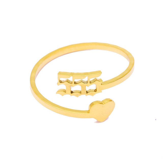 Regulowany pierścionek ze złotymi ustami - biżuteria personalizowana dla kobiet - prezent na ślub, Boże Narodzenie, Halloween - Wianko - 8