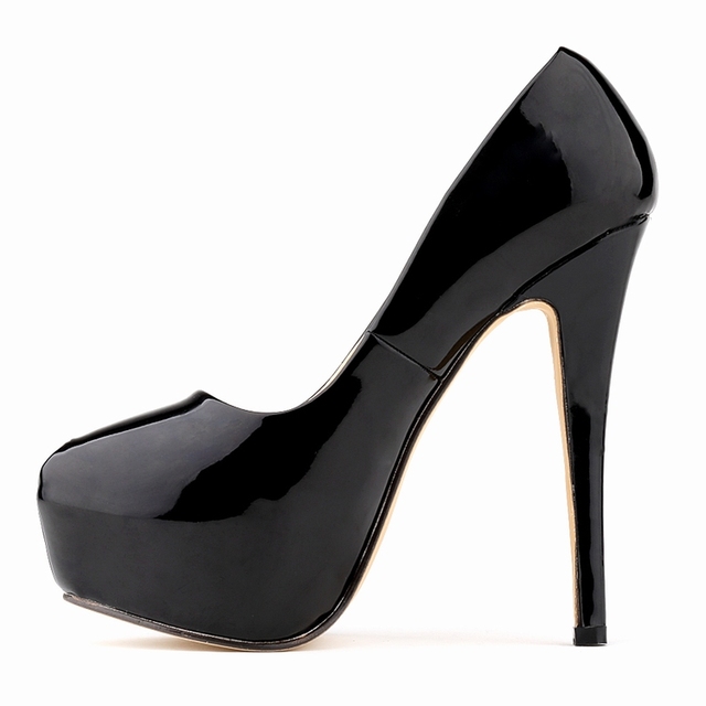 Buty damskie na słupku LOSLANDIFEN - nowoczesny styl, solidna platforma, wysokie obcasy, skórzane, casual, kolor czarny - Wianko - 22