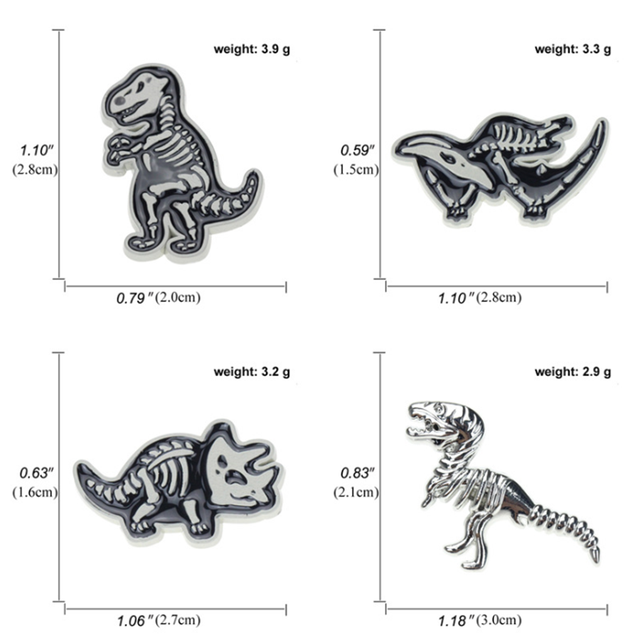 Broszka emaliowana w kształcie dinozaura - modny dodatek do stylizacji - Wianko - 1