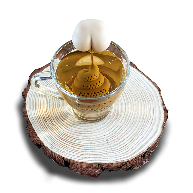Silikonowy zaparzacz do herbaty w kształcie kupy i Butt, wielokrotnego użytku, filtrujący luźne liście herbaty, bezpieczny i praktyczny - Wianko - 6