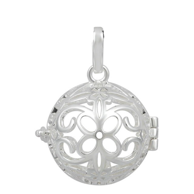 Wisiorek Eudora 20mm z klatką do wypełnienia, kształt kwiatu śniegu, aromatyczny medalion w kształcie syreny, biżuteria DIY - Wianko - 3