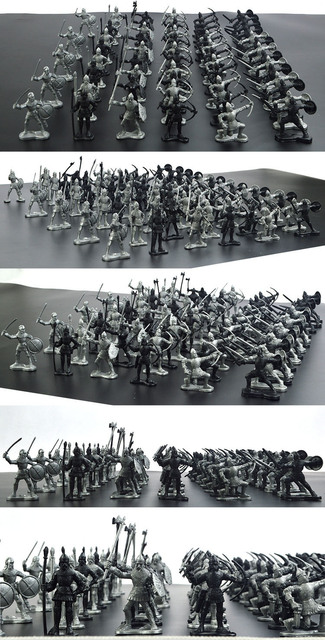 Zestaw 60 średniowiecznych żołnierzy Sliver Black Warriors - figury wojskowe, archaiczne rycerze - Wianko - 3