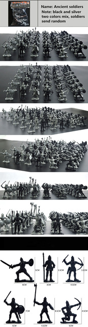 Zestaw 60 średniowiecznych żołnierzy Sliver Black Warriors - figury wojskowe, archaiczne rycerze - Wianko - 2