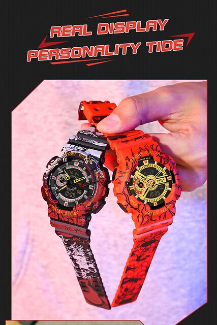 Męski zegarek sportowy BASID One Piece - wodoodporny, cyfrowy, luksusowy - Wianko - 20