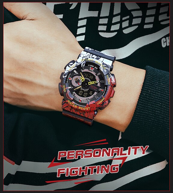 Męski zegarek sportowy BASID One Piece - wodoodporny, cyfrowy, luksusowy - Wianko - 4