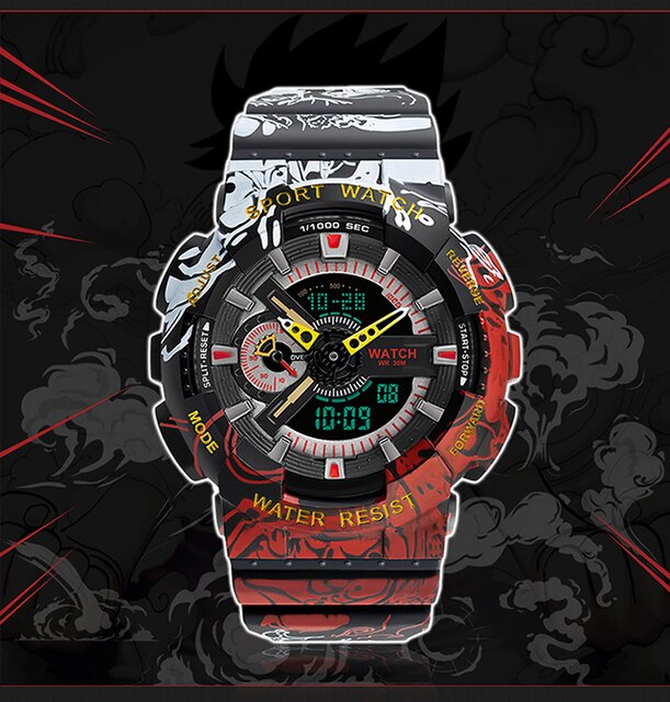Męski zegarek sportowy BASID One Piece - wodoodporny, cyfrowy, luksusowy - Wianko - 5