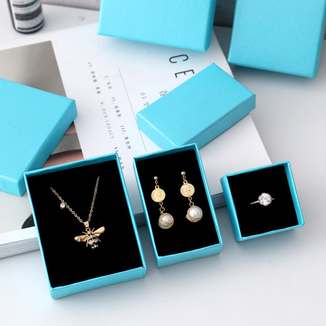 Różowe pudełko do przechowywania biżuterii na naszyjnik, kolczyki, pierścionek zaręczynowy, bransoletki i torby - 7 kolorów - Wianko - 4