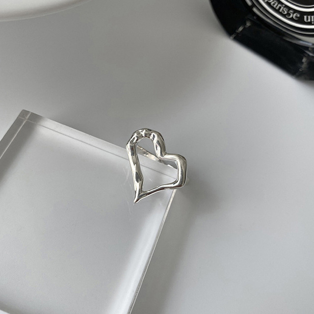 Pierścień z wykwintną biżuterią dla kobiet - Evimi 925 Sterling Silver Hollow Love Heart Belt - Wianko - 3