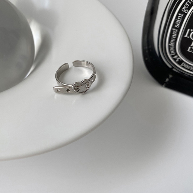 Pierścień z wykwintną biżuterią dla kobiet - Evimi 925 Sterling Silver Hollow Love Heart Belt - Wianko - 10