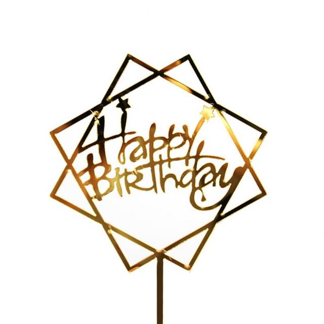 Złoty błysk akrylowy topper do ciasta na urodzinowe przyjęcia - ozdoba tortu - Wianko - 15