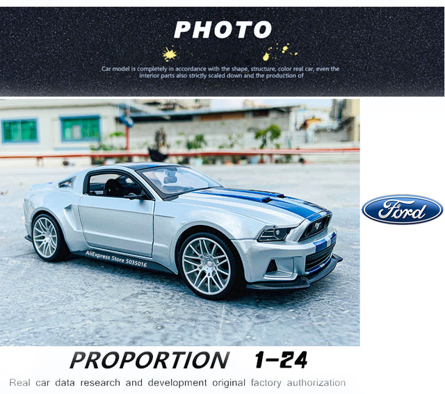 Maisto 1:24 Ford Mustang Shelby GT500 (Need for Speed) – aluminiowy model samochodu, dekoracja rzemieślnicza, kolekcjonerska zabawka - Wianko - 11