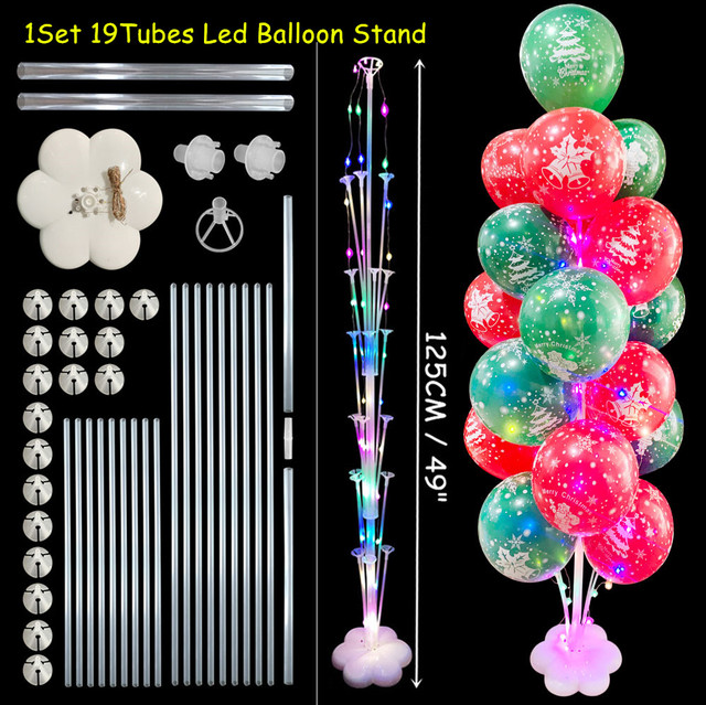 Balon kolumna na Boże Narodzenie - zestaw 19 rur 1/2, uchwyt na balon, dekoracja Baby Shower, ślubne - Wianko - 8