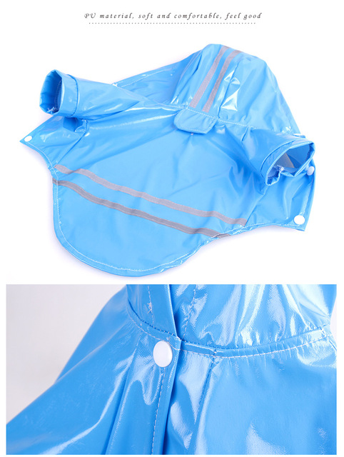 Płaszcz przeciwdeszczowy dla zwierząt domowych z kapturem, odkryty, wodoodporny, dostępny w rozmiarach S-XL - Wianko - 4