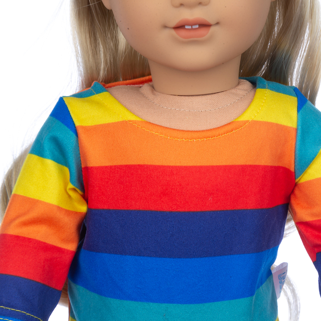 Dżinsowa koszula z kolekcji 2021 dla lalki o wymiarze 18 cali, idealna na Boże Narodzenie - Wianko - 5