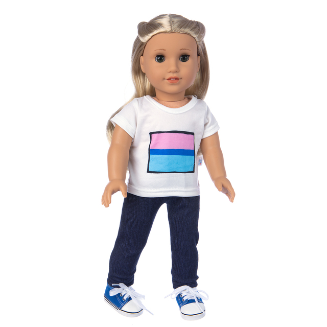 Dżinsowa koszula z kolekcji 2021 dla lalki o wymiarze 18 cali, idealna na Boże Narodzenie - Wianko - 9