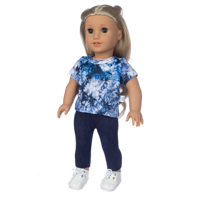 Dżinsowa koszula z kolekcji 2021 dla lalki o wymiarze 18 cali, idealna na Boże Narodzenie - Wianko - 18