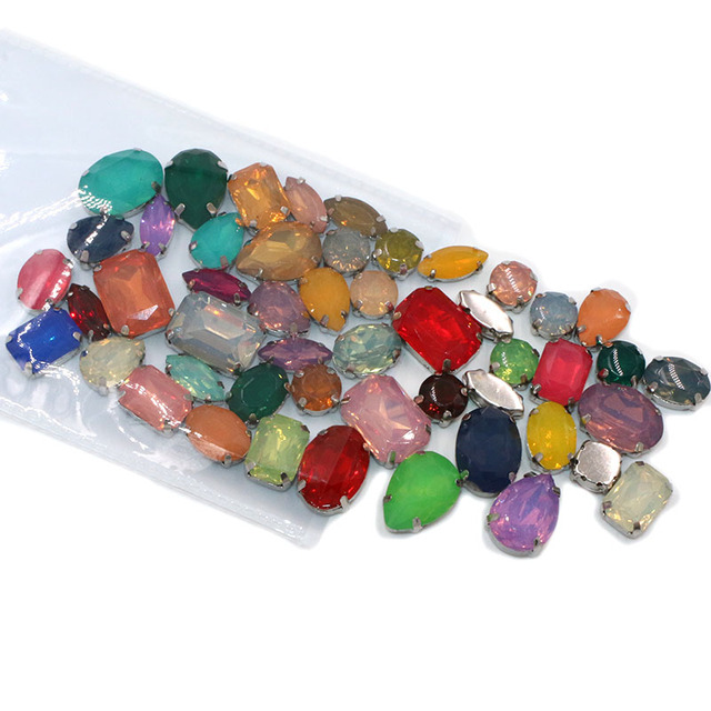 50 sztuk dodatków odzieżowych z kryształami górskimi w mieszanych kolorach i kształtach, idealnych do rękodzieł DIY - Wianko - 2