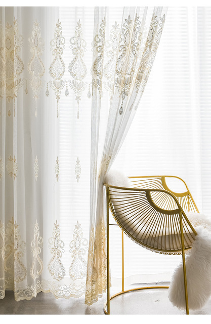 Zasłona moskitierka na okno w stylu amerykańskim z haftem - elegancka dekoracja wnętrza - Wianko - 15