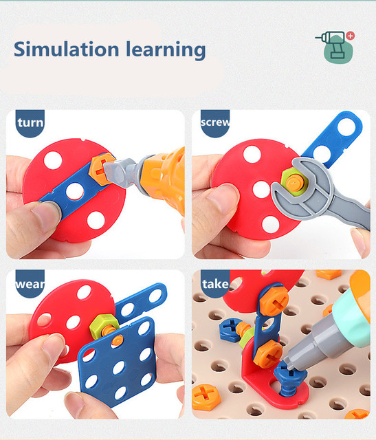 Kreatywne demontażowe puzzle 3D - zestaw klocków do skręcania z wiertłem dla dzieci - Wianko - 13