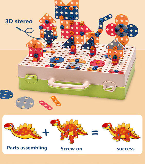 Kreatywne demontażowe puzzle 3D - zestaw klocków do skręcania z wiertłem dla dzieci - Wianko - 7