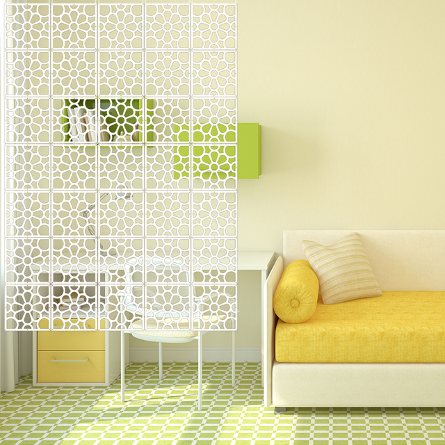 Parawan składany biały 6 sztuk panele plastikowe przegroda na ścianę do salonu sypialni - Wianko - 16