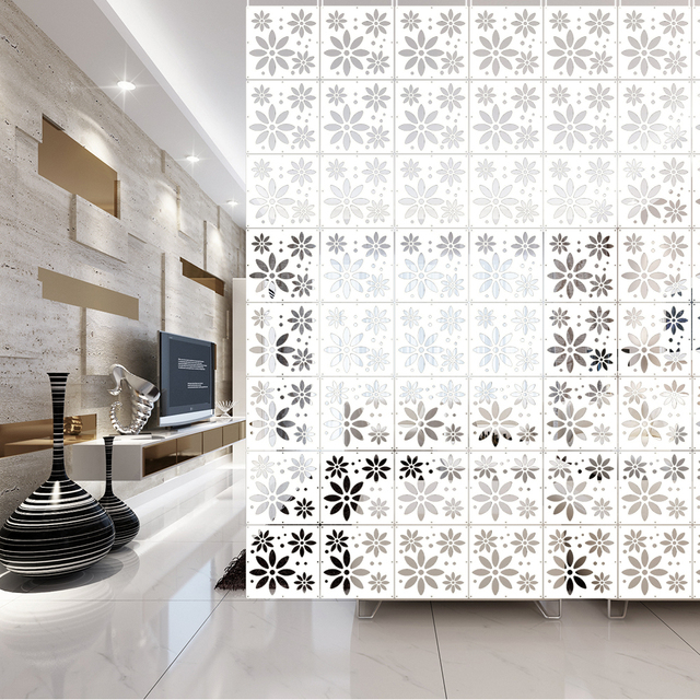 Parawan składany biały 6 sztuk panele plastikowe przegroda na ścianę do salonu sypialni - Wianko - 19