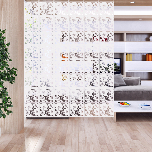 Parawan składany biały 6 sztuk panele plastikowe przegroda na ścianę do salonu sypialni - Wianko - 17