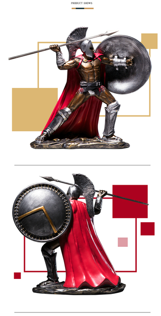 Starożytny rzymski wojownik - Ornament Retro Spartan, figurka z żywicy spawanej - Model postaci, statua do dekoracji wnętrza, idealny prezent - Wianko - 13