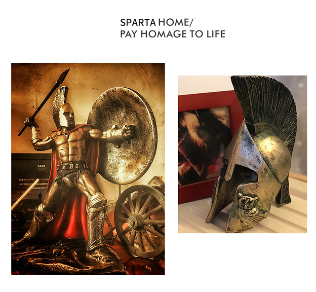 Starożytny rzymski wojownik - Ornament Retro Spartan, figurka z żywicy spawanej - Model postaci, statua do dekoracji wnętrza, idealny prezent - Wianko - 3