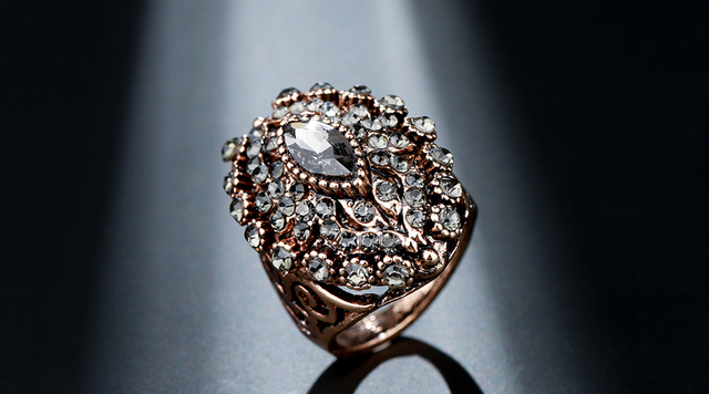 Duże wiszące kolczyki Kinel Vintage w stylu antycznym, złoto Boho, szare kryształy, kwiatowy motyw, biżuteria inspirowana tureckim stylem ślubnym - Wianko - 18