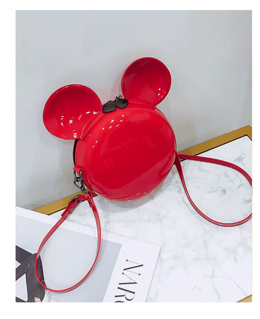 Disney 2019 lalka Mickey w kształcie torby na akcesoria kobiece z uchami, woreczek na ramię z lusterkiem w oprawie skórzanej - Wianko - 22