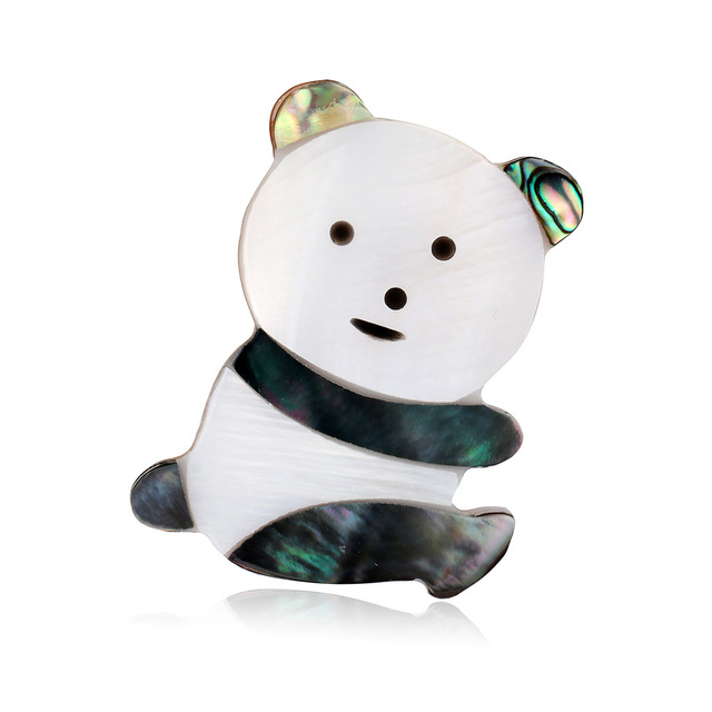 Broszka Panda Abalone Shell - kreatywny design biżuterii dla kobiet - Wianko - 3