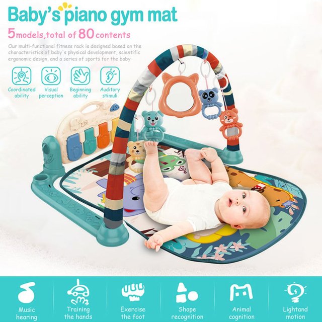 Stojak muzyczny dla dzieci - fortepian i mata do zabawy klawiatura dywan - puzzle dywan dla niemowląt, Playmat Gym - Crawling Pad - zabawki wczesnej edukacji - Wianko - 1
