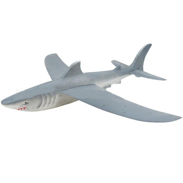 Samolot rc odkryty Shark 46cm, wykonany z pianki EPP, ręcznie rzutany - zabawka edukacyjna dla dzieci, prezent urodzinowy, szybowiec, wzór ryby, zwierzę - Wianko - 4