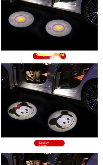 Disney Minnie - Śliczny samochód z otwieranymi drzwiami i oświetleniem podłogowym - Butelka, słoik, pudełko - Wianko - 2