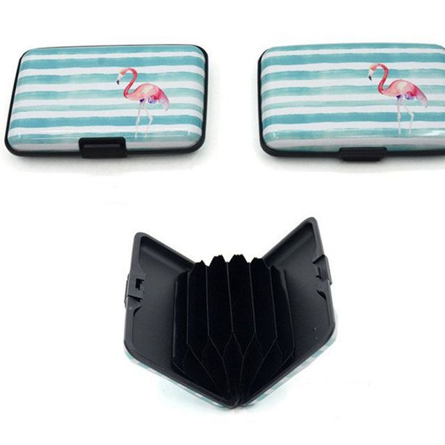 Flamingo aluminiowe etui na karty antykradzieżowe z RFID - uchwyt Rfid blokujący portfel na karty kredytowe osłona firmowa - Wianko - 12