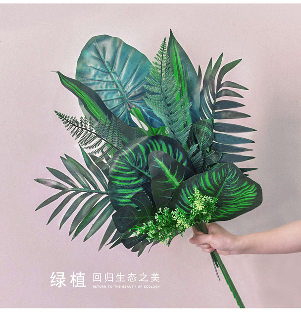 Duży wazon symulujący żółwie powracające liście liści rośliny dekoracyjne zielone ściany sztuczne rośliny - Twórczy Wiatr - Wianko - 10