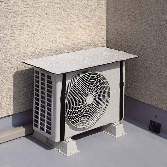 Pokrywa klimatyzatora ognioodporna na zewnątrz z regulowanym paskiem i wodoodporną folią aluminiową - Wianko - 6
