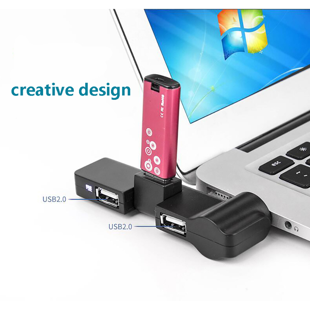 Piasta USB Hub Mini USB 2.0 4-Port Splitter dla PC Laptop Notebook - wysoka prędkość, urządzenia peryferyjne - Wianko - 5