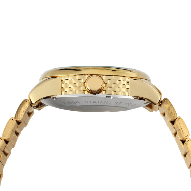 FORSINING - Luksusowy zegarek męski z niebieskim szkieletowym mechanizmem automatycznym na bransolecie ze stali nierdzewnej i złoceniem - Wianko - 4