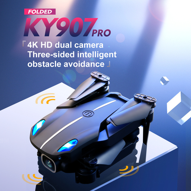Nowy profesjonalny dron KY907 z podwójnym 4K HD aparatem, unikaniem przeszkód, FPV i kontrolą przez aplikację RC - zabawka dla chłopców - Wianko - 1