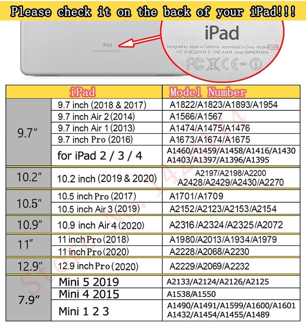 Etui do iPada 10.2 (7. generacja) 2019, 9.7 (5/6. generacja) 2017-2018, Pro 11 (2020), Air 10.9 (4. generacja), Mini 3-6 - Wianko - 2
