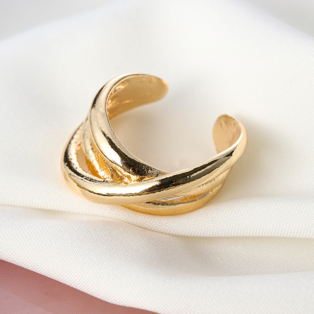 Minimalistyczne pierścienie wielowarstwowe Projekt Punk Chunky Rings - złota biżuteria dla Unisex 2021 - Wianko - 5