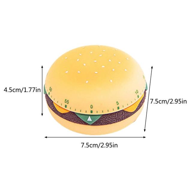 Minutnik kuchenny w kształcie burgera do zarządzania czasem gotowania i pieczenia – mechaniczny timer 60 minut - Wianko - 23