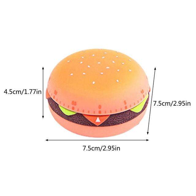 Minutnik kuchenny w kształcie burgera do zarządzania czasem gotowania i pieczenia – mechaniczny timer 60 minut - Wianko - 24