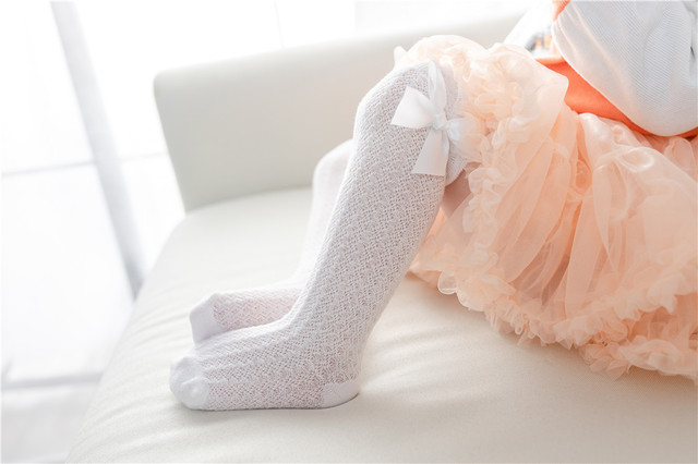 Dziewczęce skarpetki kolana wysokie z siatką dla niemowląt - Wianko - 28